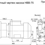 Габаритный чертеж водокольцевого вакуумного насоса НВВ-75
